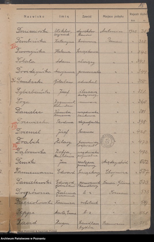 image.from.unit.number "Spis alfabetyczny małżeństw za 1925"