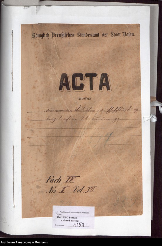 Obraz 2 z jednostki "Die von den Verlobten beigebrachten Urkunden zur Eheschliessung pro 1897"