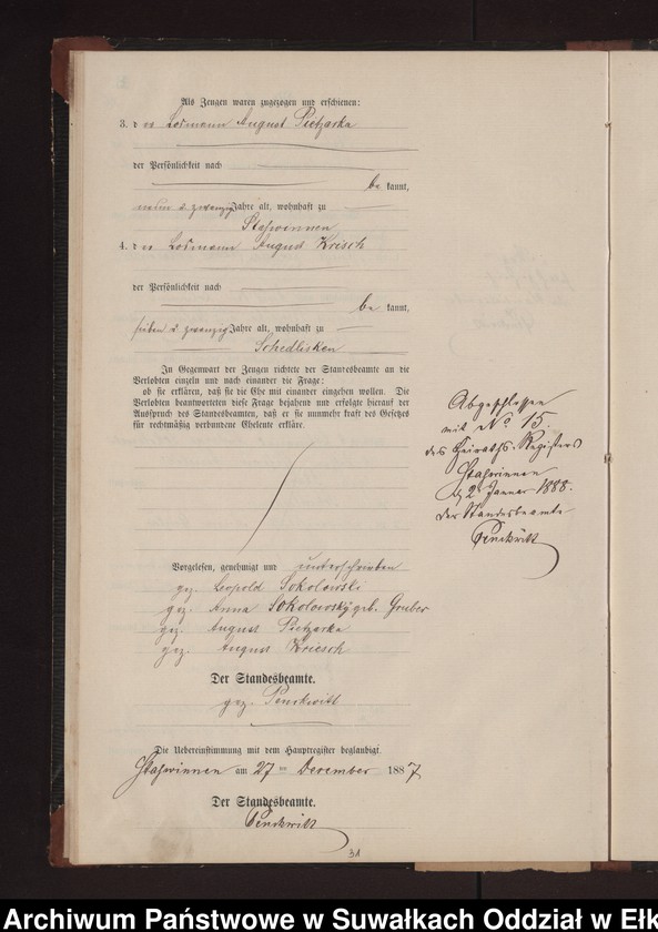image.from.unit.number "Heiraths-Neben-Register des Preussischen Standes-Amtes Stasswinnen Kreis Loetzen"