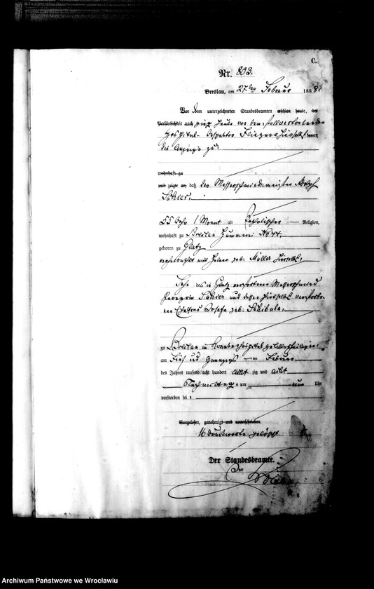 image.from.unit.number "Sterbe-Haupt-Register Breslau I 1888 Band 3"