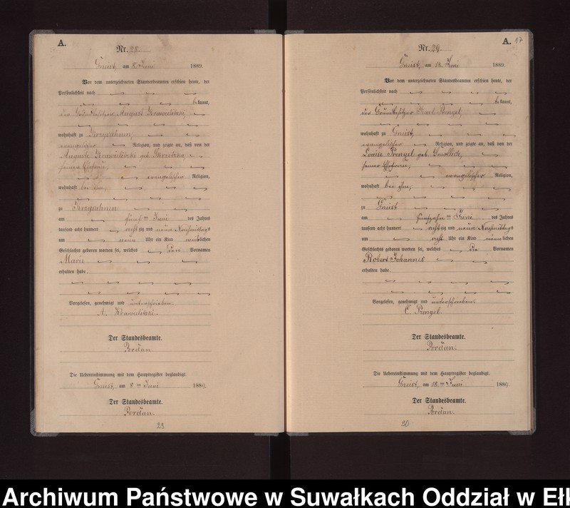 image.from.unit.number "Geburts-Neben-Register des Königlichen Preussischen Standes-Amtes Gneist Kreis Loetzen"