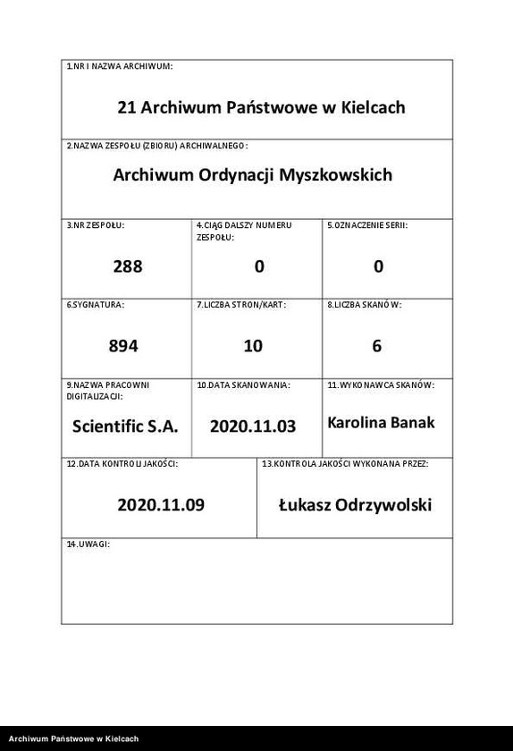 Obraz 1 z jednostki "Rejestr pomiarowy lasów dóbr Kozubów"