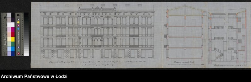 Obraz 13 z jednostki "O nastrojkě Haimom˝ Blavatom˝ v˝ Lodzi po Petrokovskoj ul[ice] N 17/275 4 êtaža na suŝestvuûŝem˝ 3h˝ êtažnom˝ domě"