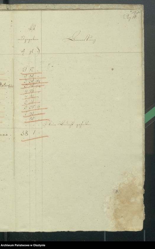 image.from.unit.number "Kirchen Rechnung über Einnahme und Ausgabe bei der ewangelischen deutschen und polnischen Kirche zu Riesenburg"