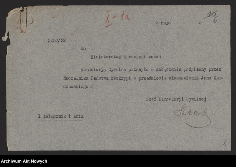image.from.unit.number "Ułaskawienia z b. Kongresówki - uwzględnione, dotyczące zabójstw, uszkodzeń ciała, gwałtu, oporu wobec urzędnika, niedopełnienia obowiązków wojskowych i niedbalstwa, kradzieży, pokątnego gorzelnictwa, łapówkarstwa, fałszywych zeznań oraz podżegania w 1919 r. pracowników Szpitala Przemienienia Pańskiego w W-wie do strajku"