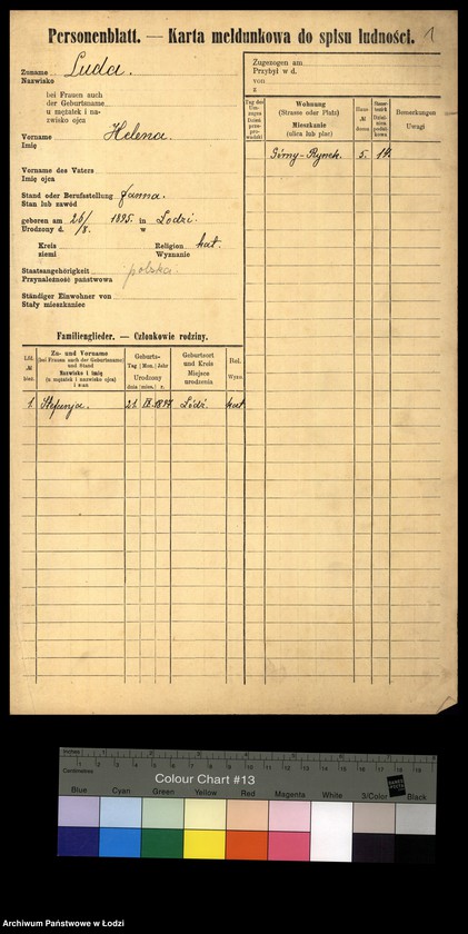 Obraz 3 z jednostki "[Spis ludności Łodzi] Luda - Łukańska"