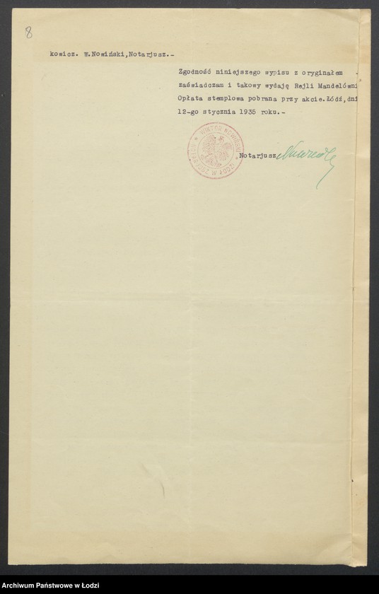 Obraz 10 z jednostki "Alia Szulem Lewi, Mojżesz Lewkowicz- sprzedaż towarów bawełnianych oraz braków i resztek"