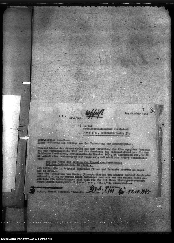 Obraz 8 z jednostki "Koszty i dochody związane ze złupionymi towarami w Warszawie"