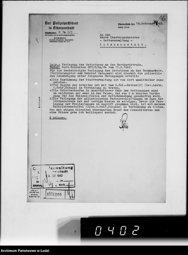 Obraz 20 z jednostki "Instandsetzung des Gettozaunes"