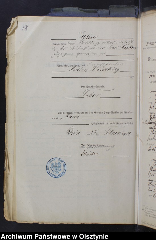 image.from.unit.number "Beläge zum Heiraths-Register"