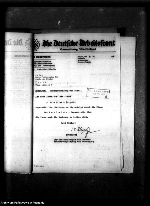 Obraz 13 z jednostki "Schriftwechsel mit der Deutsche Arbeiters Front [Korespondencja w sprawie zbiorowego żywienia]."