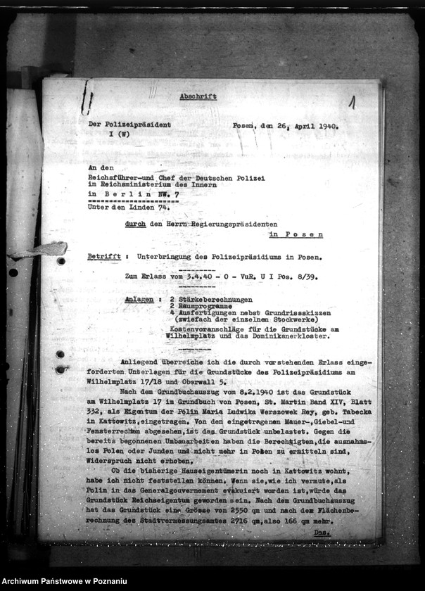 Obraz 6 z jednostki "Polizei - Präsidium - Posen"