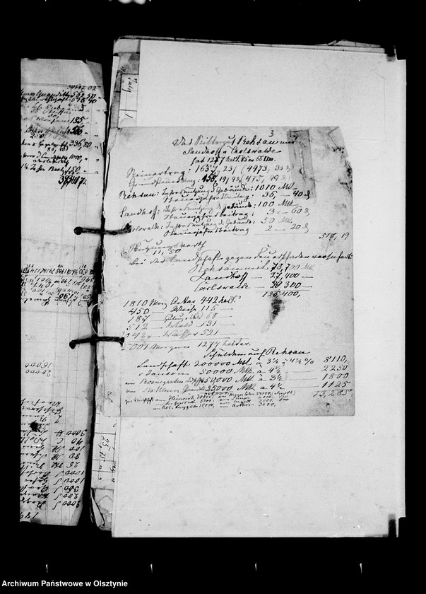 image.from.unit.number "/Geldeinnahme u. Ausgabe u. a. Wirtschaftsakten des Anna v. Lehndorffschen Allodiaguts Rehsau mit Sandhof u. Carlswalde/"