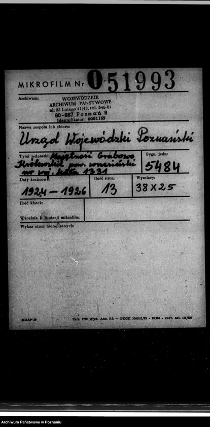 Obraz 2 z jednostki "Majętność Grabowo Królewskie powiat wrzesiński nr woj. kotła 1331"