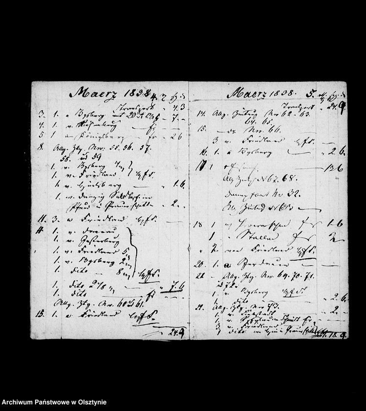 image.from.unit.number "Post- Conto- Buch der Postexpedition Bartenstein für Juditten"