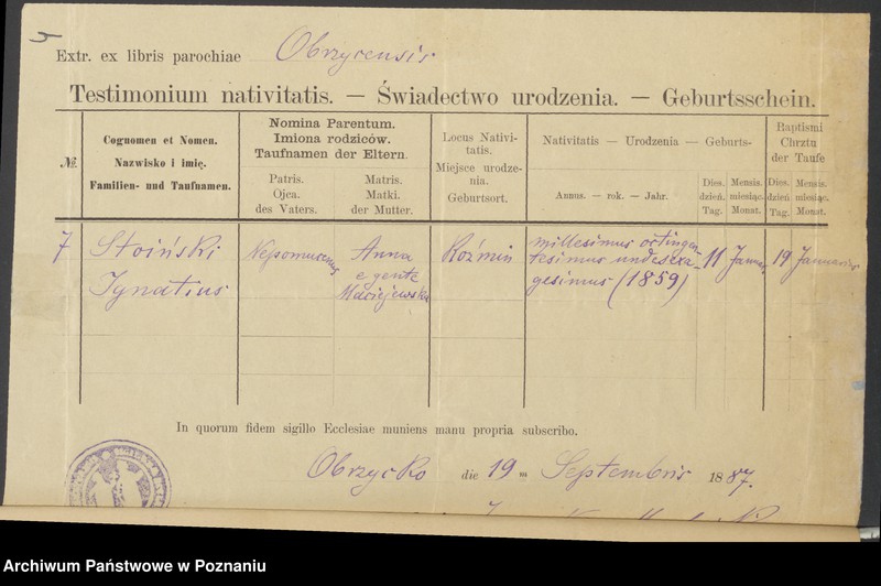 Obraz 6 z jednostki "Die von den Verlobten beigebrachten Urkunden zur Eheschliessung pro 1901. Vol IV"