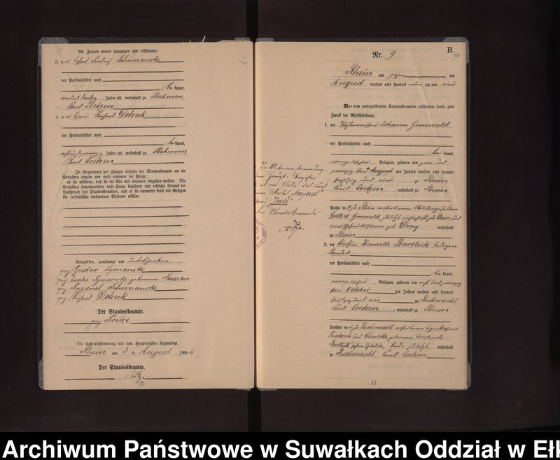 image.from.unit.number "Heiraths-Neben-Register des Preussischen Standes-Amtes Rhein Kreis Loetzen"