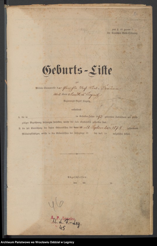 image.from.unit.number "Geburts-Liste zur Militair Stammrolle"