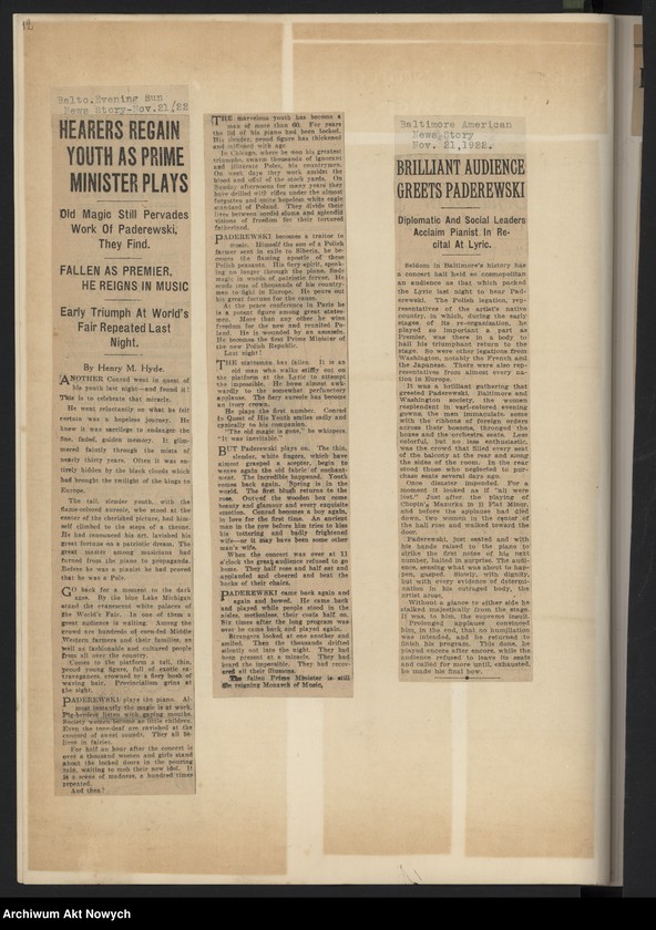 image.from.unit.number "Wycinki prasowe dotyczące tournée i koncertów w Stanach Zjednoczonych, Francji i Anglii oraz działalności politycznej i biografii"