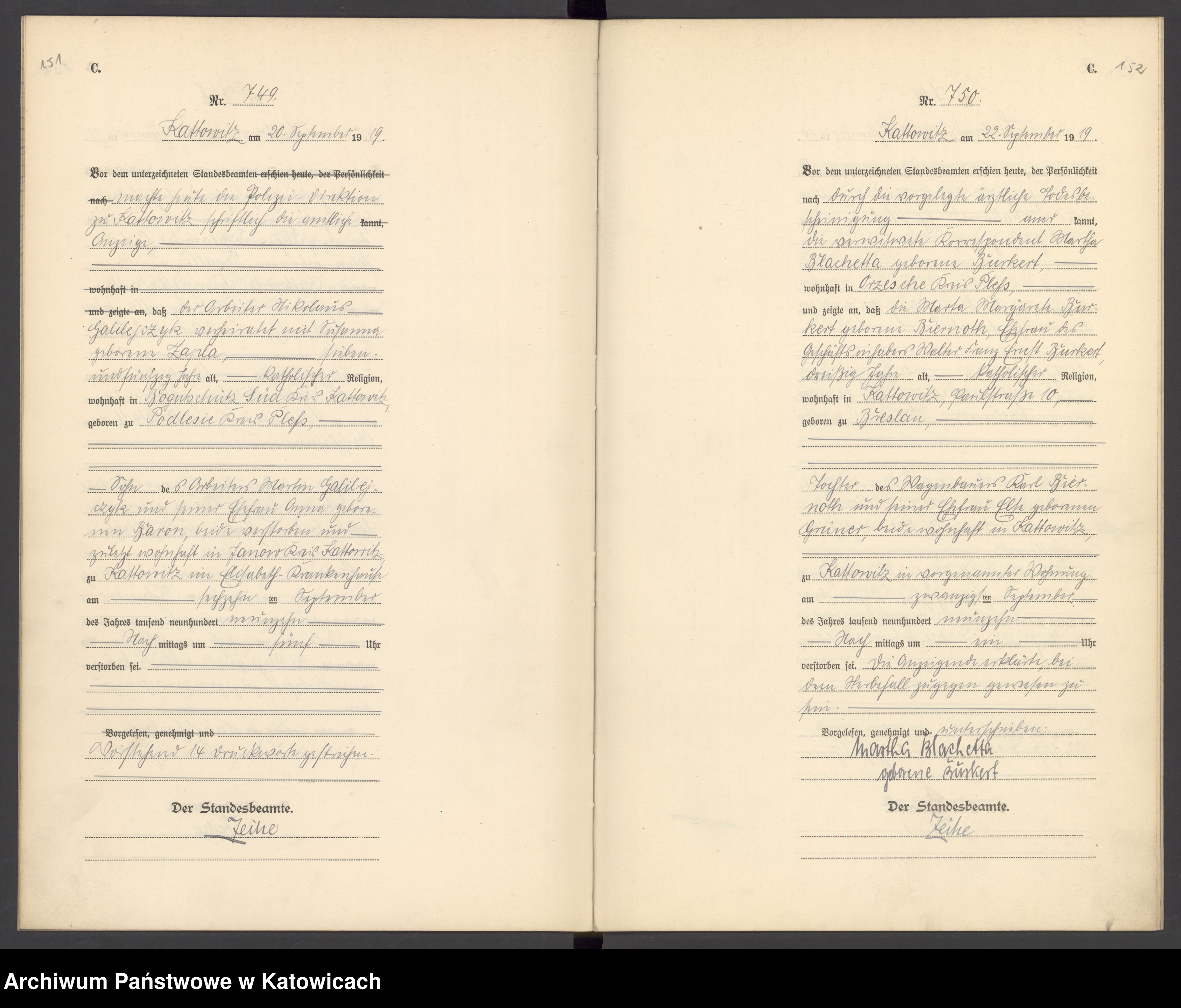 Skan z jednostki: Księga Zgonów nr 600-950, tom II