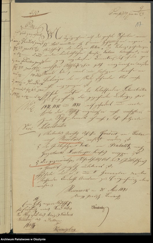 image.from.unit.number "Acta des engern Ausschußes für Errichtung eines Standbildes Sr. [Seiner] Majestät des Königes Friedrich Wilhelm des Dritten. Die Beitrags-Zeichungen in dem landrätlichen Kreise Loebau [Lubawa]"