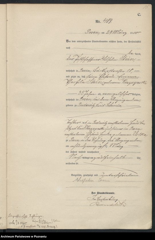 Obraz 18 z jednostki "Księga miejscowa zgonów"