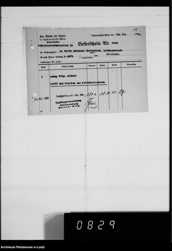 Obraz 19 z jednostki "Kürschnerei. [Zamówienia, rachunki i świadectwa dostaw]"