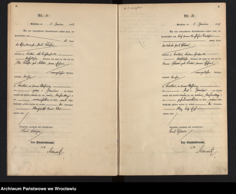 image.from.unit.number "Geburts-Haupt-Register Breslau I 1899 Band 1"