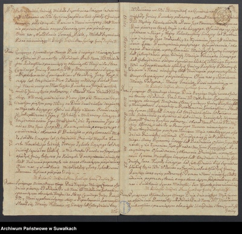 image.from.unit.number "Akta urodzonych gminy puńskiey rok 1808"