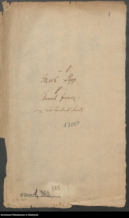 image.from.unit.number "In S. [Sachen] Jacob Popp pt. Daniel Goraiski [ Goreisken] wegen einer Leinsam-Handels"