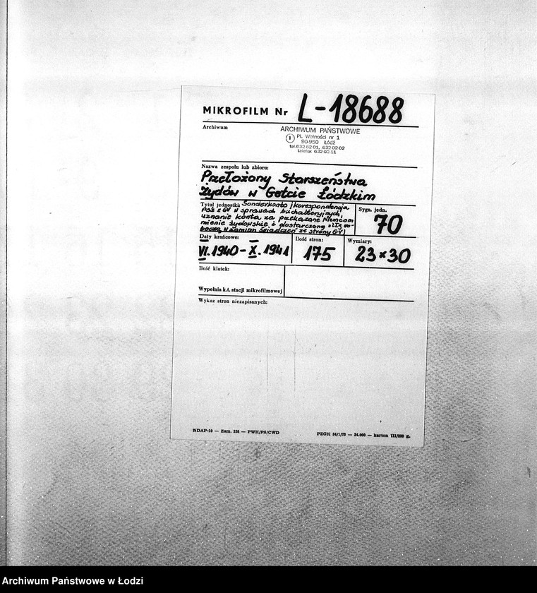 Obraz 2 z jednostki "Sonderkonto [Korespondencja PSŻ z GV w sprawach buchalteryjnych: uznanie konta za przekazane Niemcom mienie żydowskie i dostarczoną siłę roboczą w zamian świadczeń ze strony GV]"