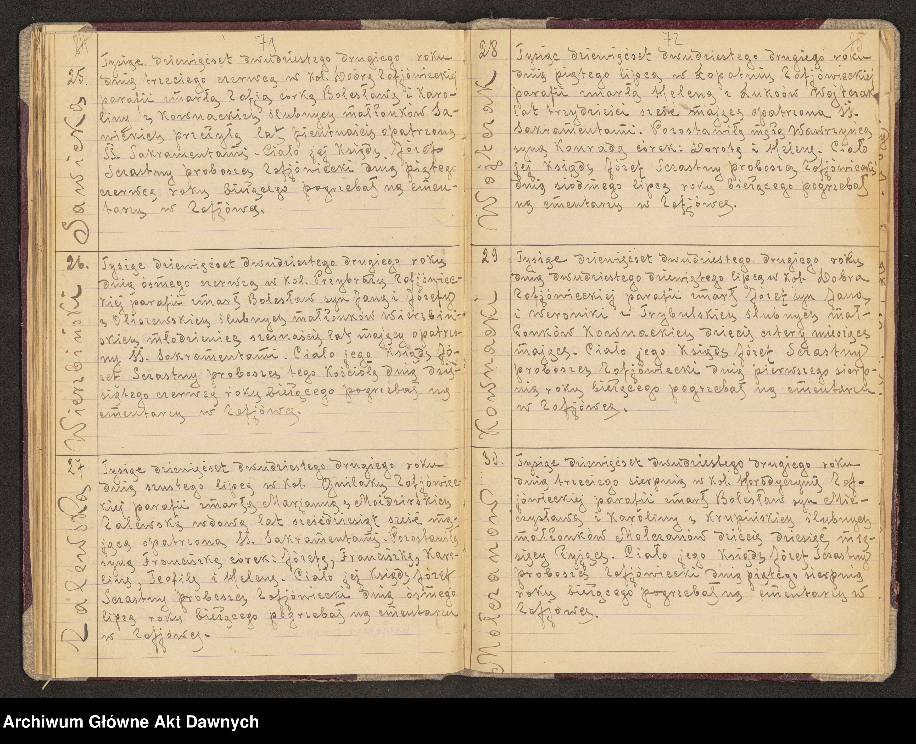 Skan z jednostki: Parafia: Zofiówka. Dekanat: Łuck. Księga metrykalna urodzeń, ślubów, zgonów