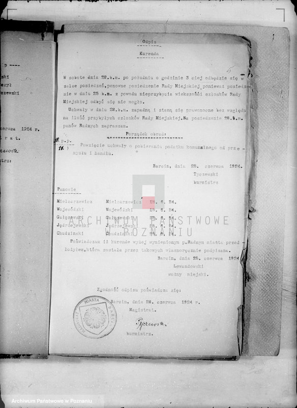 image.from.unit.number "Podatki Komunalne miasta Barcina /Ustawa z dnia 11.8.1923 D.U.R.P 94 poz.747"