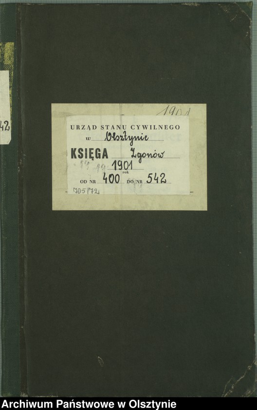 image.from.unit.number "Sterbe-Haupt-Register Tom II,Nr 400 - 542"