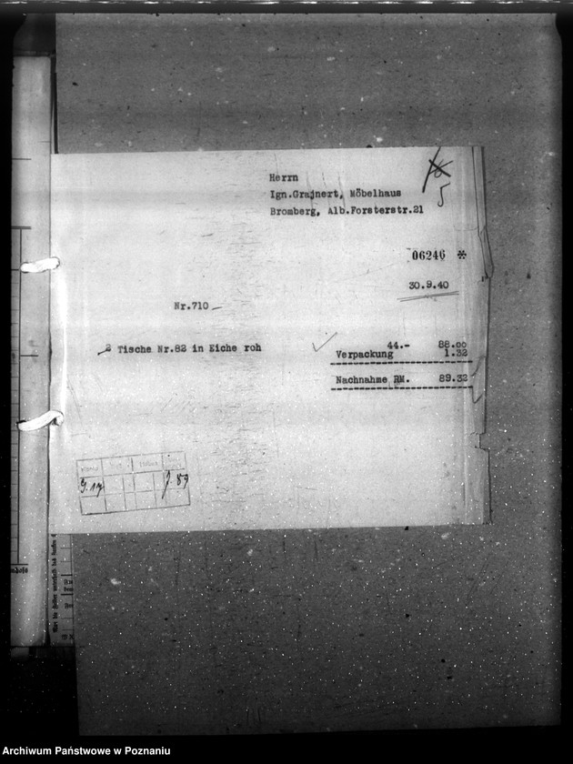 Obraz 9 z jednostki "Stuhl- und Tischfabrik "Tabaka" - Schwaningen (Swarzędz), przekroczenia cen"