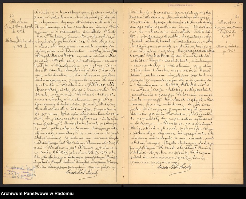 Obraz 9 z jednostki "[Duplikat akt zaślubionych parafii św. Jana w Radomiu za 1928 r.]"