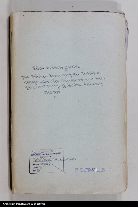 image.from.unit.number "Jahr Kirchen Rechnung der Kirche zu Herzogswalde über Einnahme und Ausgabe mit Inbegriff der Bau-Rechnung"