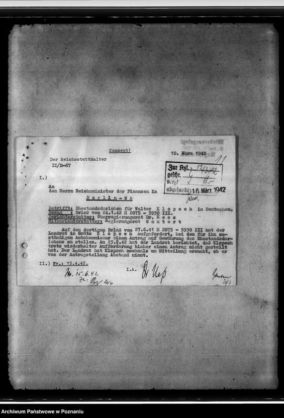 Obraz 15 z jednostki "Ehestandsdarlehen"