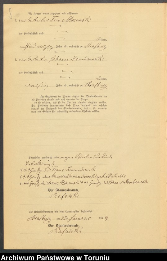 image.from.unit.number "Heiraths-Neben-Register Stadt Strasburg [ Brodnica- Miasto]für das Jahr 1879"