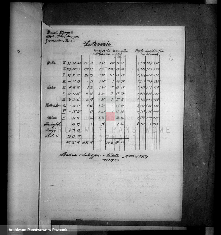 Obraz 6 z jednostki "Ostateczny rejestr pomiarowy majątku Stare powiatu wyrzyskiego"