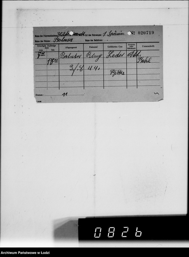 Obraz 9 z jednostki "Adolf Hildebrandt [rachunki za usługi transportowe dla Getta]"