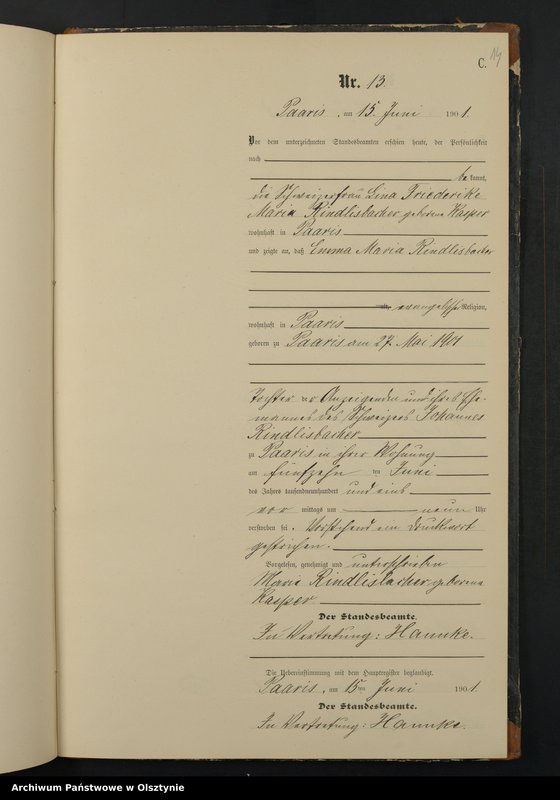 image.from.unit.number "Sterbe-Neben-Register Nr 1 - 25"