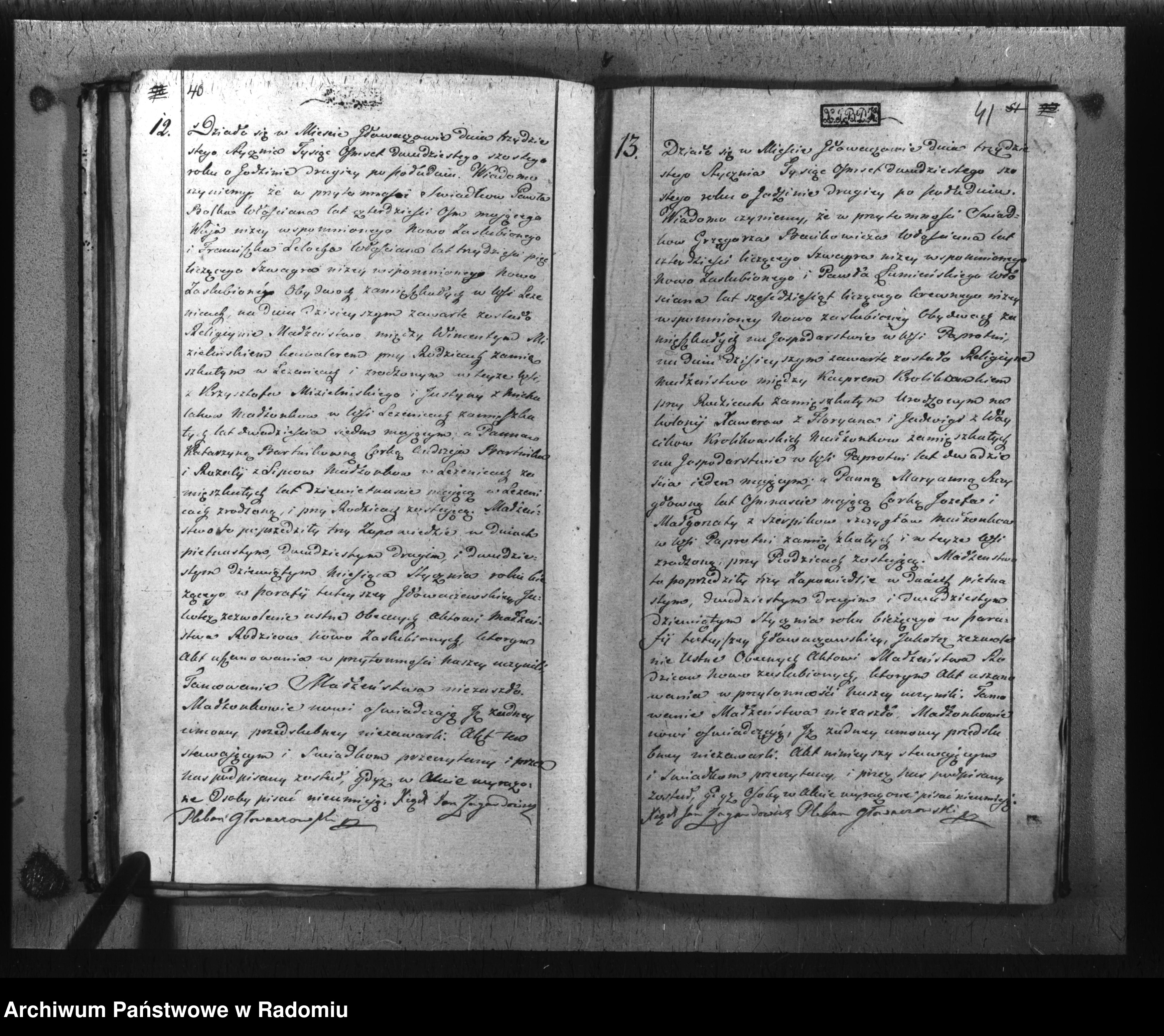 Skan z jednostki: [Duplikat akt urodzeń, małżeństw i zgonów parafii rk Głowaczów za 1826 r.]