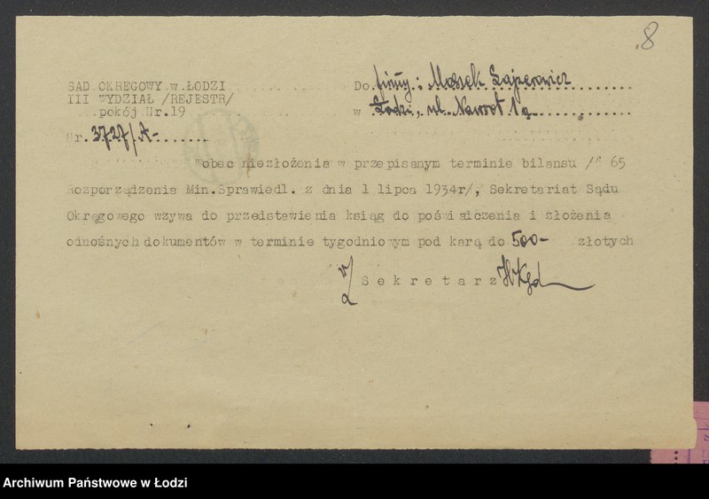 Obraz 10 z jednostki "Moszek Lajzerowicz- sprzedaż galanterji"