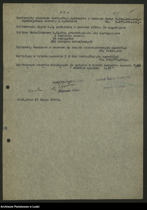 Obraz 13 z jednostki "Centrala Zbytu Przemysłu Skórzanego; protokół [narady], [sprawozdania z produkcji]"