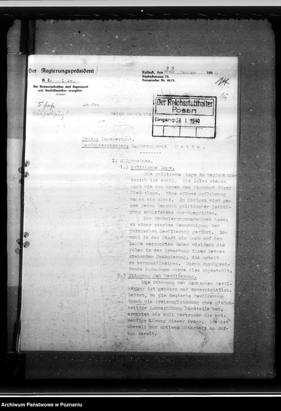 Obraz 19 z jednostki "Lageberichte des Regierungspräsidenten, Kalisch"