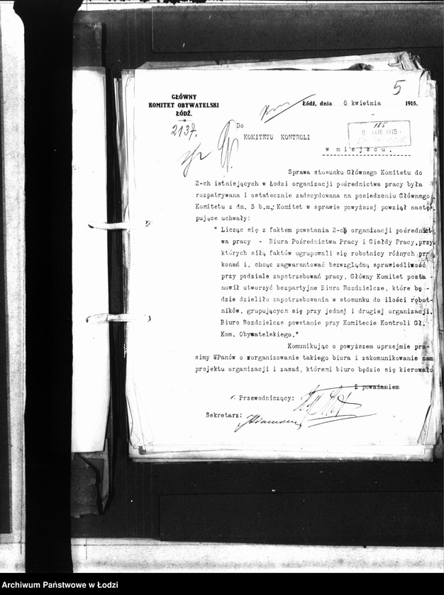 Obraz 10 z jednostki "Korespondencja Głównego Komitetu Obywatelskiego z Komitetem Kontroli"