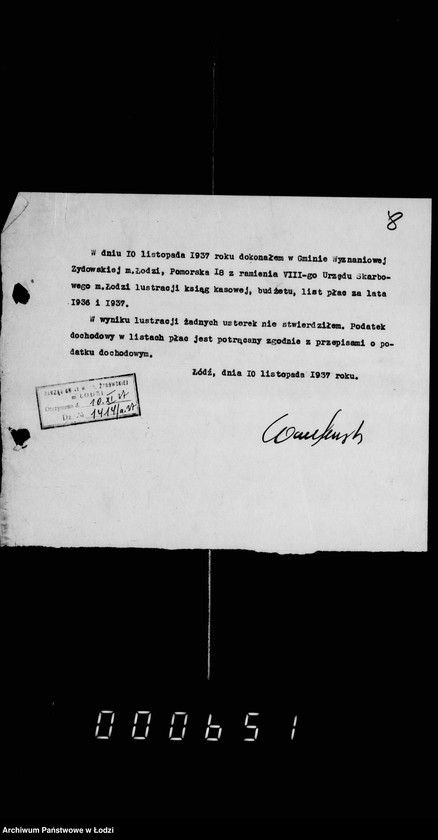 Obraz 17 z jednostki "Akta dotyczące spraw podatku dochodowego"