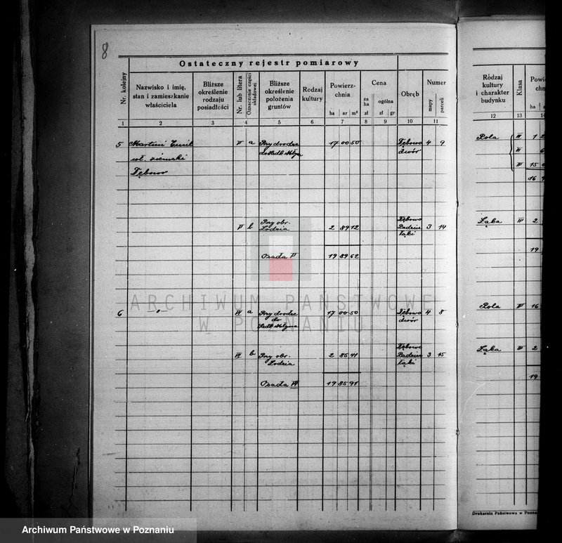 Obraz 12 z jednostki "Ostateczny rejestr pomiarowy majątku Dębowo powiatu wyrzyskiego"
