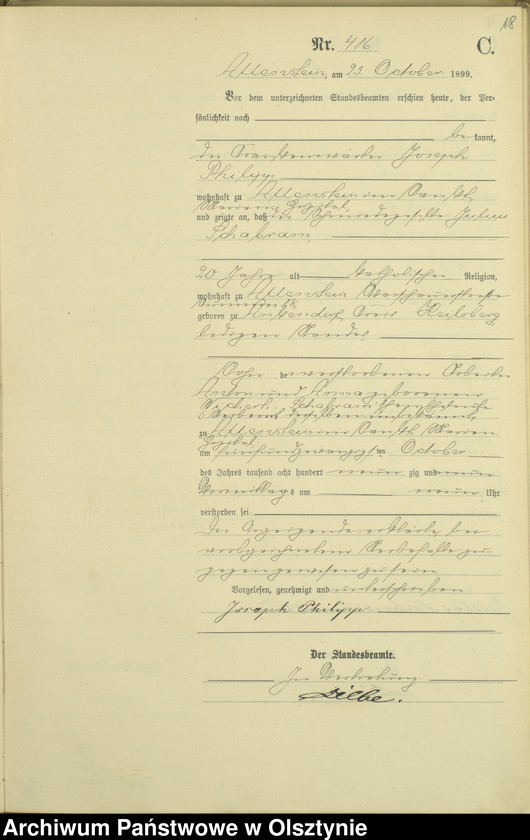 image.from.unit.number "Sterbe-Haupt-Register Tom II,Nr 400 - 529"